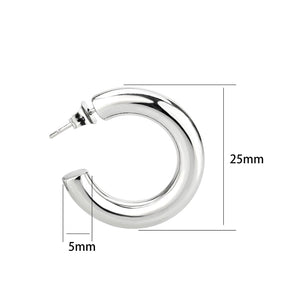 TK3844 - High Polished Minimalist Stainless Steel Earrings