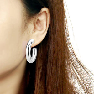 TK3844 - High Polished Minimalist Stainless Steel Earrings