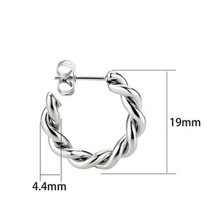 TK3845 - High Polished Minimalist Stainless Steel Earrings