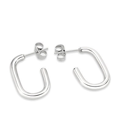 TK3846 - High Polished Minimalist Stainless Steel Earrings