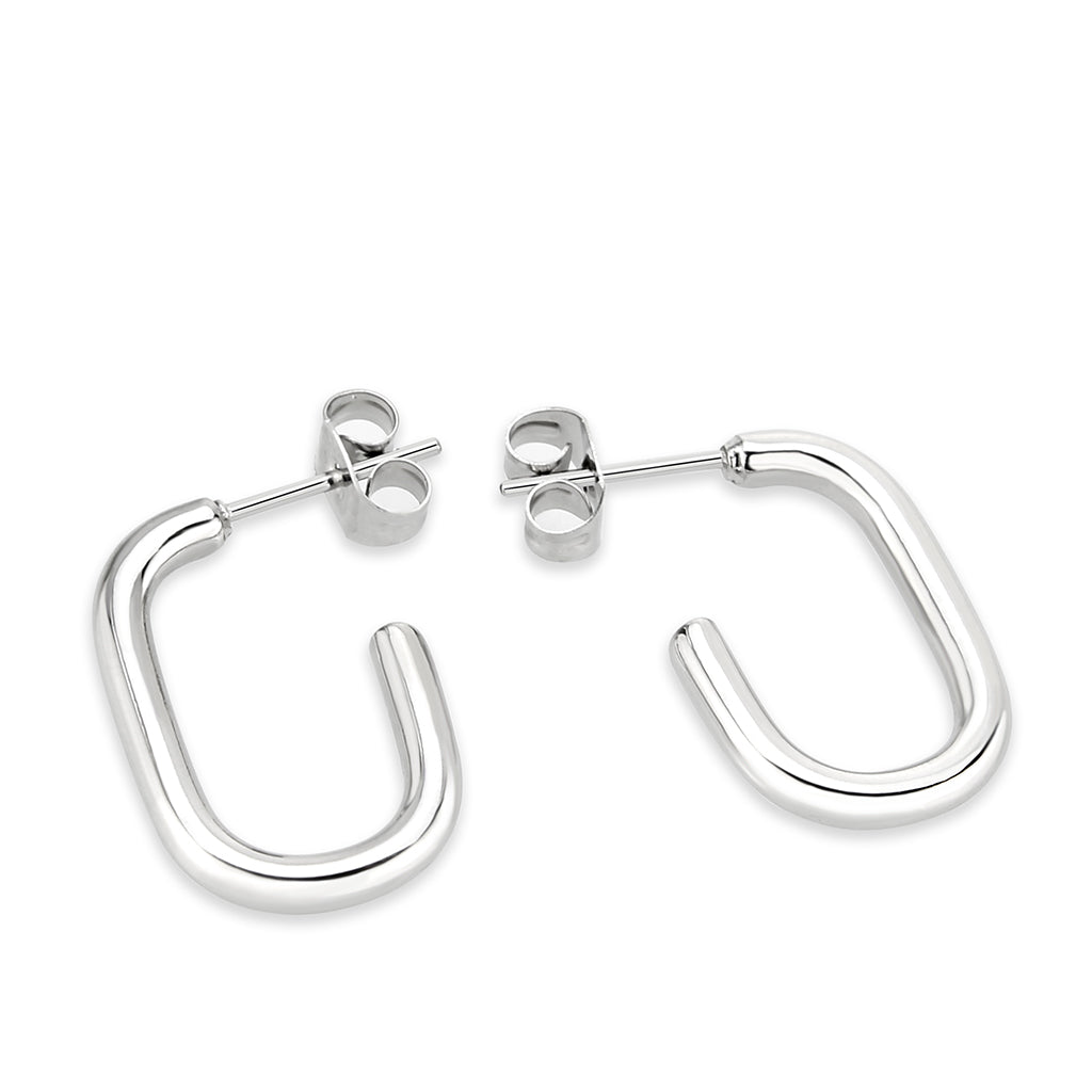 TK3846 - High Polished Minimalist Stainless Steel Earrings