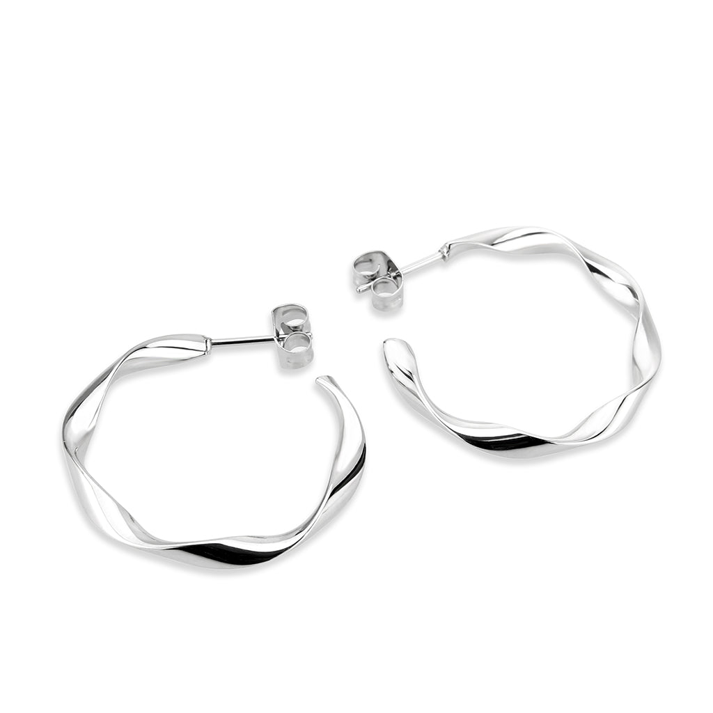 TK3850 - High Polished Minimalist Stainless Steel Earrings