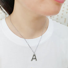 Load image into Gallery viewer, TK3853A High Polished Stainless Steel Chain Initial Pendant - Letter A