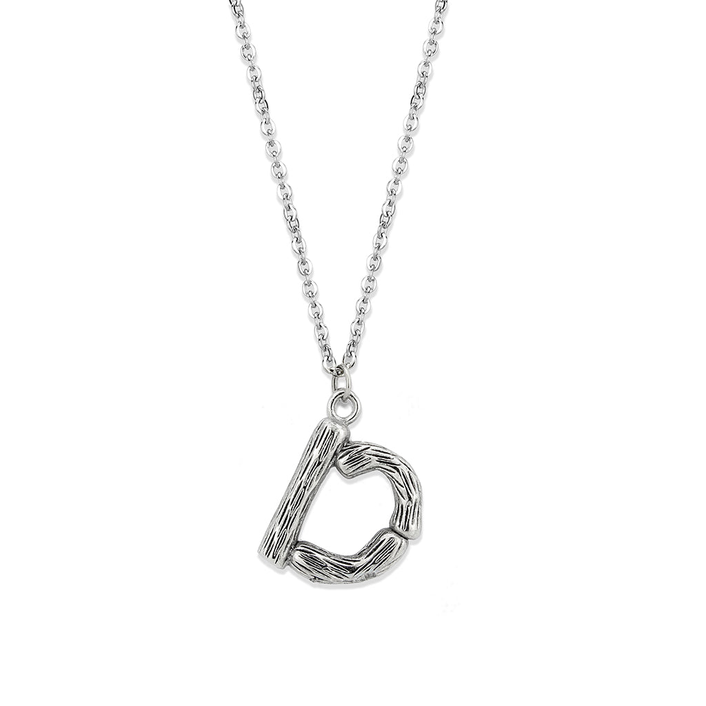 TK3853D High Polished Stainless Steel Chain Initial Pendant - Letter D