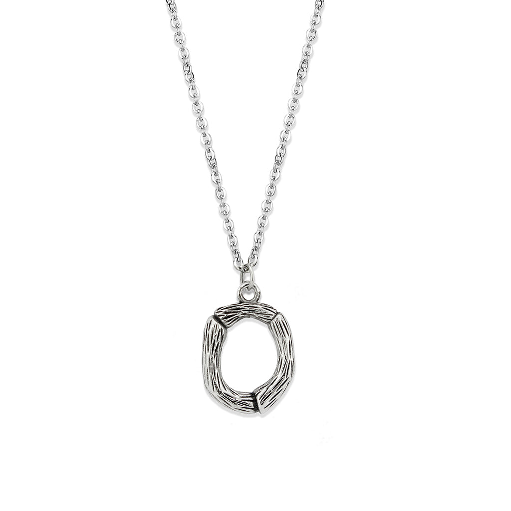 TK3853O High Polished Stainless Steel Chain Initial Pendant - Letter O