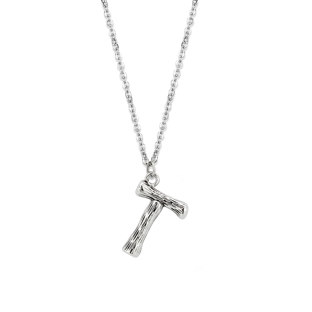 TK3853T High Polished Stainless Steel Chain Initial Pendant - Letter T