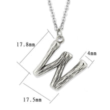 Load image into Gallery viewer, TK3853W High Polished Stainless Steel Chain Initial Pendant - Letter W