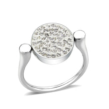 Load image into Gallery viewer, TK385404 - High polished (no plating) Stainless Steel Ring with Top Grade Crystal in Clear