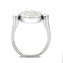 Load image into Gallery viewer, TK385404 - High polished (no plating) Stainless Steel Ring with Top Grade Crystal in Clear