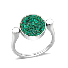 Load image into Gallery viewer, TK385405 - High polished (no plating) Stainless Steel Ring with Top Grade Crystal in Emerald