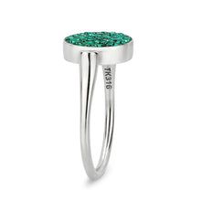 Load image into Gallery viewer, TK385405 - High polished (no plating) Stainless Steel Ring with Top Grade Crystal in Emerald