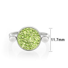 Load image into Gallery viewer, TK385408 - High polished (no plating) Stainless Steel Ring with Top Grade Crystal in Peridot