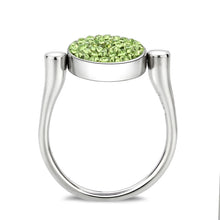 Load image into Gallery viewer, TK385408 - High polished (no plating) Stainless Steel Ring with Top Grade Crystal in Peridot