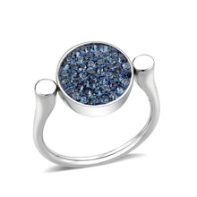 Load image into Gallery viewer, TK385409 - High polished (no plating) Stainless Steel Ring with Top Grade Crystal in Montana