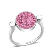 Load image into Gallery viewer, TK385410 - High polished (no plating) Stainless Steel Ring with Top Grade Crystal in Rose