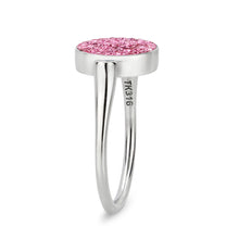 Load image into Gallery viewer, TK385410 - High polished (no plating) Stainless Steel Ring with Top Grade Crystal in Rose