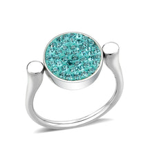 Load image into Gallery viewer, TK385412 - High polished (no plating) Stainless Steel Ring with Top Grade Crystal in Emerald