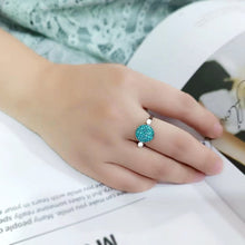 Load image into Gallery viewer, TK385412 - High polished (no plating) Stainless Steel Ring with Top Grade Crystal in Emerald