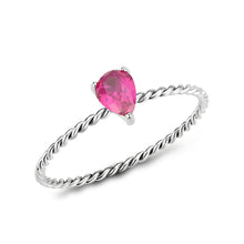 Load image into Gallery viewer, TK3863 - High polished (no plating) Stainless Steel Ring with AAA Grade CZ in Ruby