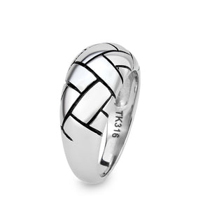 TK3871 - High polished (no plating) Stainless Steel Ring with Epoxy in No Stone