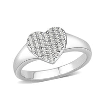 Load image into Gallery viewer, TK3872 - High polished (no plating) Stainless Steel Ring with AAA Grade CZ in Clear