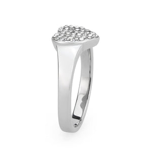 TK3872 - High polished (no plating) Stainless Steel Ring with AAA Grade CZ in Clear