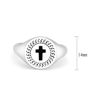 TK3874 - High polished (no plating) Stainless Steel Ring with Epoxy in No Stone