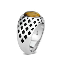 Load image into Gallery viewer, TK3875 - High polished (no plating) Stainless Steel Ring with Synthetic in Topaz