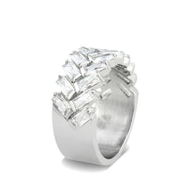 Load image into Gallery viewer, TK3877 - High polished (no plating) Stainless Steel Ring with AAA Grade CZ in Clear