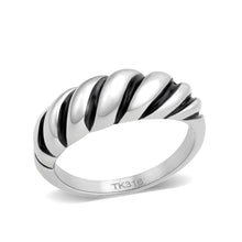 Load image into Gallery viewer, TK3881 - High polished (no plating) Stainless Steel Ring with Epoxy in Jet