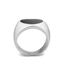 Load image into Gallery viewer, TK3882 - High polished (no plating) Stainless Steel Ring with Epoxy in Jet