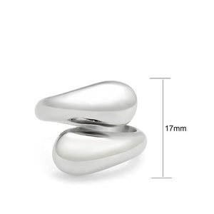 TK3883 - High polished (no plating) Stainless Steel Ring with Epoxy in Jet