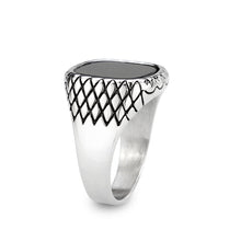 Load image into Gallery viewer, TK3893 - High polished (no plating) Stainless Steel Ring with Synthetic in Jet