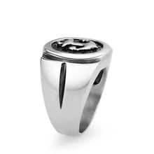 Load image into Gallery viewer, TK3895 - High polished (no plating) Stainless Steel Ring with Epoxy in Jet