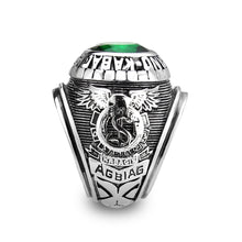 Load image into Gallery viewer, TK3906 - High polished (no plating) Stainless Steel Ring with Top Grade Crystal in Emerald