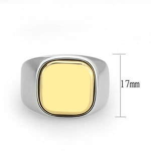 TK3909 - Two Tone IP Gold (Ion Plating) Stainless Steel Ring with NoStone in No Stone