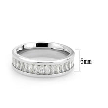 Load image into Gallery viewer, TK3914 - High polished (no plating) Stainless Steel Ring with AAA Grade CZ in Clear