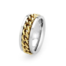 Load image into Gallery viewer, TK3915 - Two Tone IP Gold (Ion Plating) Stainless Steel Ring with NoStone in No Stone