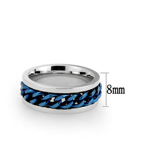 TK3916 - Two Tone IP Blue Stainless Steel Ring with NoStone in No Stone