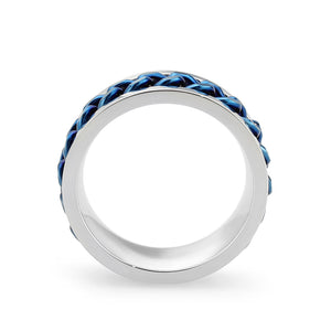 TK3916 - Two Tone IP Blue Stainless Steel Ring with NoStone in No Stone