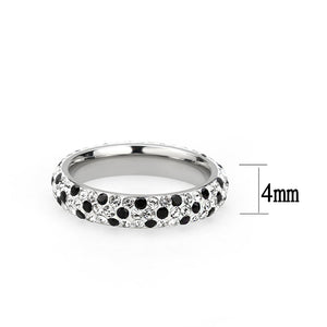 TK3917 - High polished (no plating) Stainless Steel Ring with Top Grade Crystal in MultiColor