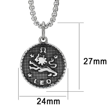 TK3921 - High polished (no plating) Stainless Steel Chain Pendant with NoStone in No Stone