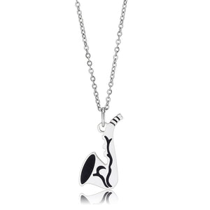 TK3938 - High polished (no plating) Stainless Steel Chain Pendant with NoStone in No Stone