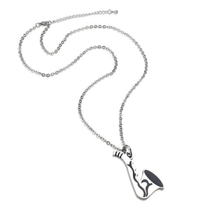 TK3938 - High polished (no plating) Stainless Steel Chain Pendant with NoStone in No Stone