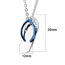 Load image into Gallery viewer, TK3940 - High polished (no plating) Stainless Steel Chain Pendant with Top Grade Crystal in Clear