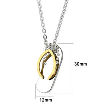 Load image into Gallery viewer, TK3941 - Two Tone IP Gold (Ion Plating) Stainless Steel Chain Pendant with Top Grade Crystal in Clear