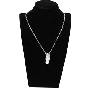 TK3943 - High polished (no plating) Stainless Steel Chain Pendant with Top Grade Crystal in Clear