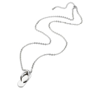 TK3943 - High polished (no plating) Stainless Steel Chain Pendant with Top Grade Crystal in Clear