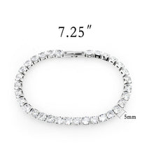 Load image into Gallery viewer, TK3948 - High polished (no plating) Stainless Steel Bracelet with AAA Grade CZ in Clear