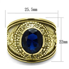 Load image into Gallery viewer, TK414707G - IP Gold(Ion Plating) Stainless Steel Ring with Synthetic Synthetic Glass in Montana